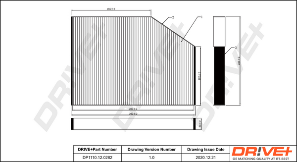 Filter, Innenraumluft - DP1110.12.0282 Dr!ve+