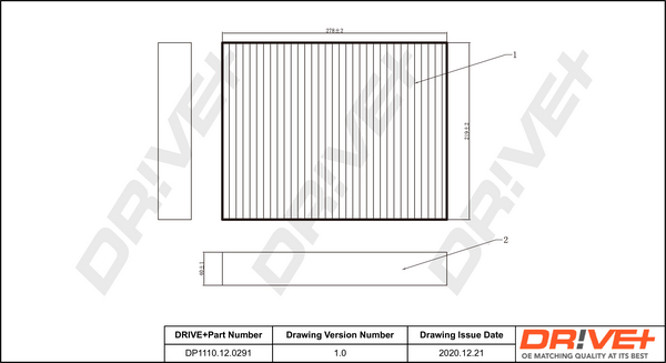 Filter, interior air - DP1110.12.0291 Dr!ve+