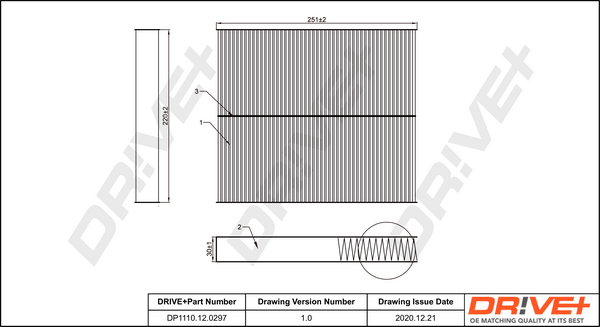 Filter, interior air - DP1110.12.0297 Dr!ve+