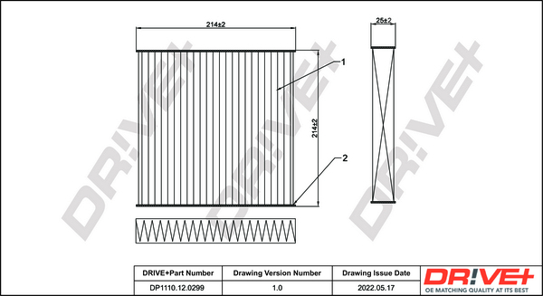 Filter, Innenraumluft - DP1110.12.0299 Dr!ve+
