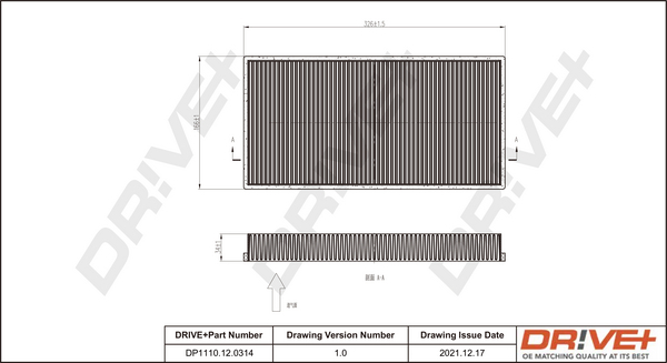 Filter, interior air - DP1110.12.0314 Dr!ve+