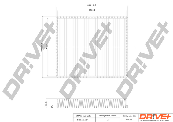 Filter, Innenraumluft - DP1110.12.0327 Dr!ve+