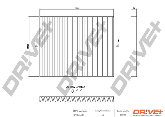Filtro, Aria abitacolo - DP1110.12.0328 Dr!ve+