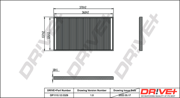 Filter, interior air - DP1110.12.0329 Dr!ve+