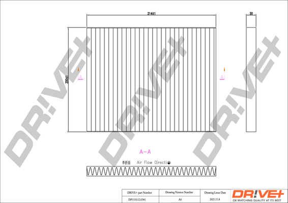 filtras, salono oras - DP1110.12.0341 Dr!ve+