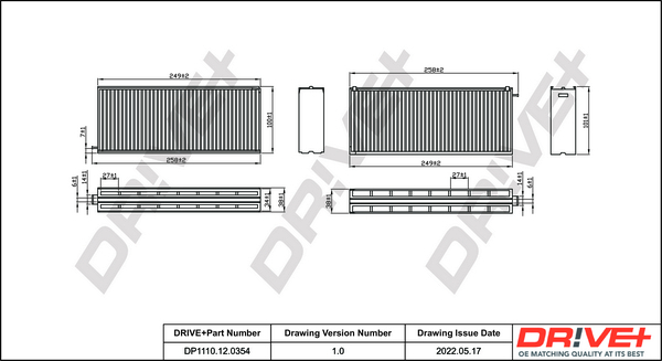 Filter, interior air - DP1110.12.0354 Dr!ve+