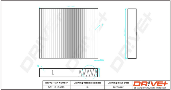 Filter, interior air - DP1110.12.0375 Dr!ve+