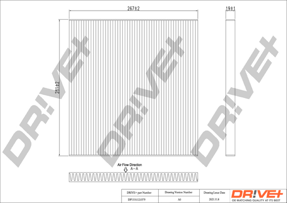 Filter, interior air - DP1110.12.0379 Dr!ve+