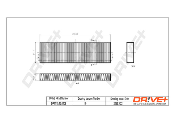 Filter, interior air - DP1110.12.0408 Dr!ve+