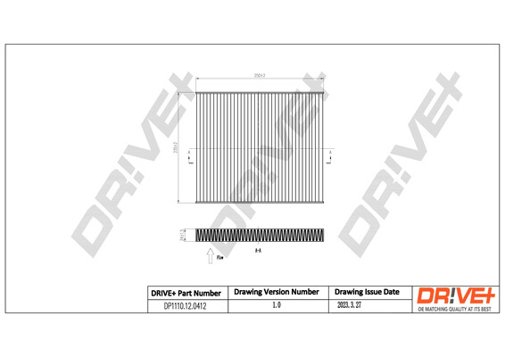 Filter, interior air - DP1110.12.0412 Dr!ve+