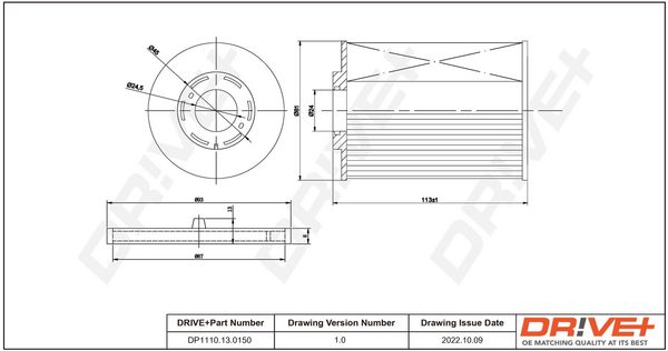 kuro filtras - DP1110.13.0150 Dr!ve+