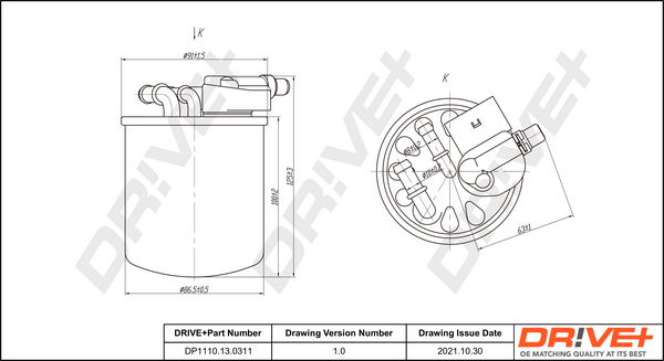 Fuel filter - DP1110.13.0311 Dr!ve+
