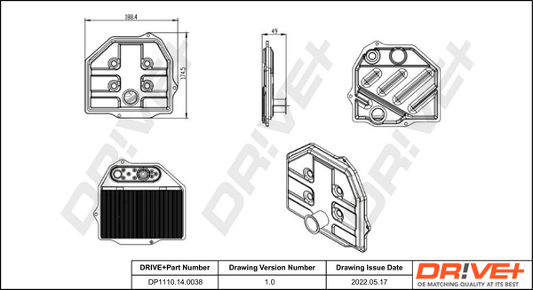 Hydraulic Filter, automatic transmission - DP1110.14.0038 Dr!ve+