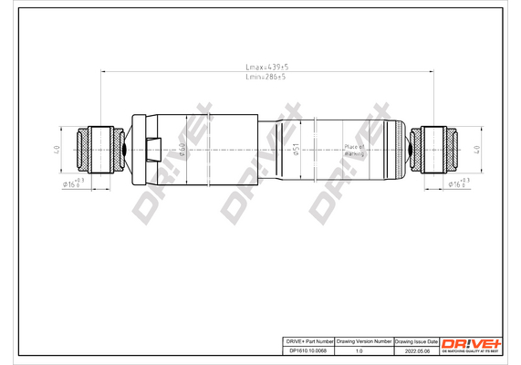 Ammortizzatore - DP1610.10.0068 Dr!ve+