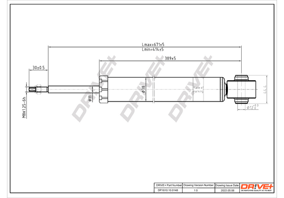 Амортизатор - DP1610.10.0148 Dr!ve+