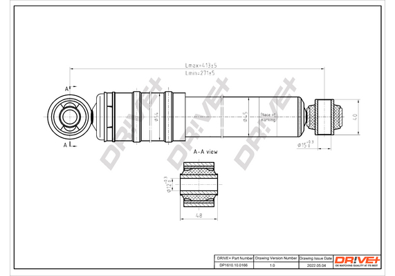 Амортизатор - DP1610.10.0166 Dr!ve+