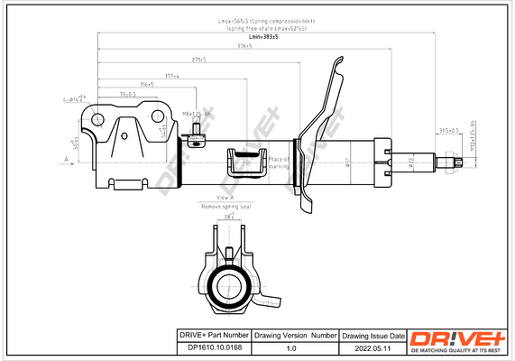 Амортизатор - DP1610.10.0168 Dr!ve+