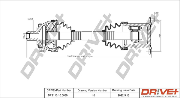 Drive Shaft - DP2110.10.0039 Dr!ve+