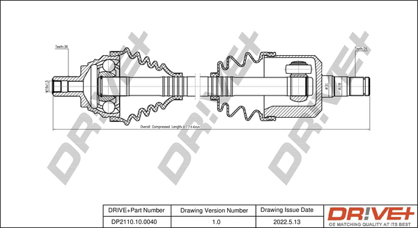 Drive Shaft - DP2110.10.0040 Dr!ve+