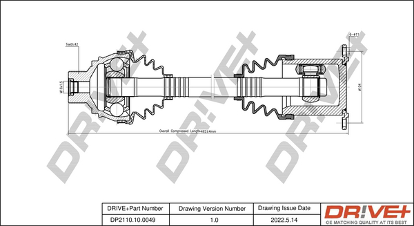 Albero motore/Semiasse - DP2110.10.0049 Dr!ve+
