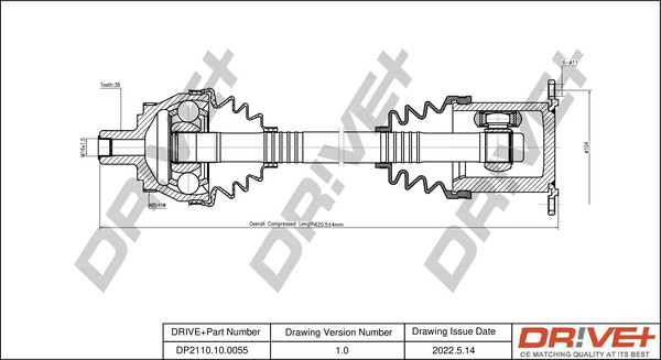 Drive Shaft - DP2110.10.0055 Dr!ve+