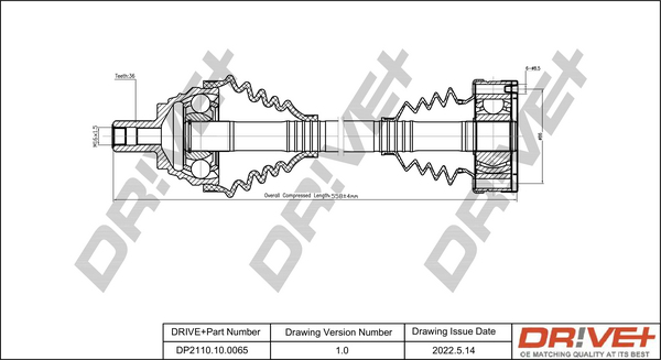 Albero motore/Semiasse - DP2110.10.0065 Dr!ve+