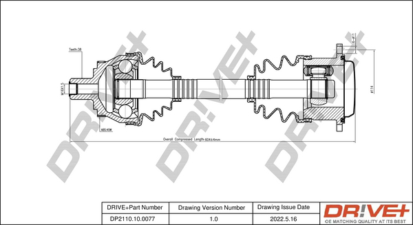 Drive Shaft - DP2110.10.0077 Dr!ve+