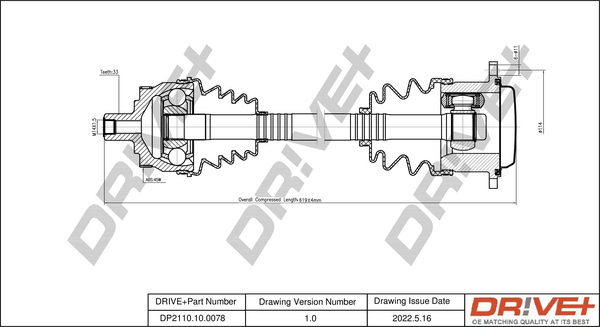 Drive Shaft - DP2110.10.0078 Dr!ve+