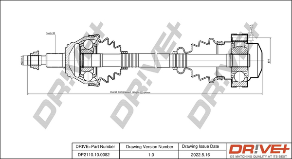 Drive Shaft - DP2110.10.0082 Dr!ve+