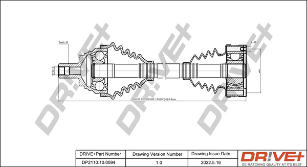 Drive Shaft - DP2110.10.0094 Dr!ve+