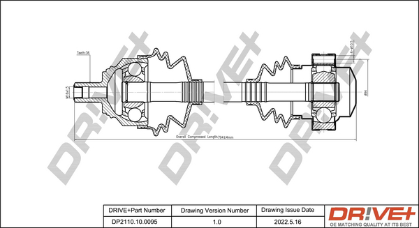 Albero motore/Semiasse - DP2110.10.0095 Dr!ve+