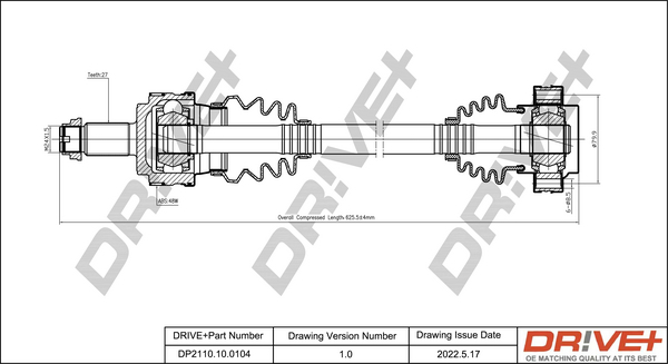 Albero motore/Semiasse - DP2110.10.0104 Dr!ve+