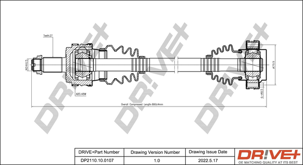 Drive Shaft - DP2110.10.0107 Dr!ve+