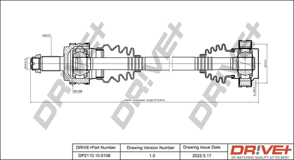Drive Shaft - DP2110.10.0108 Dr!ve+