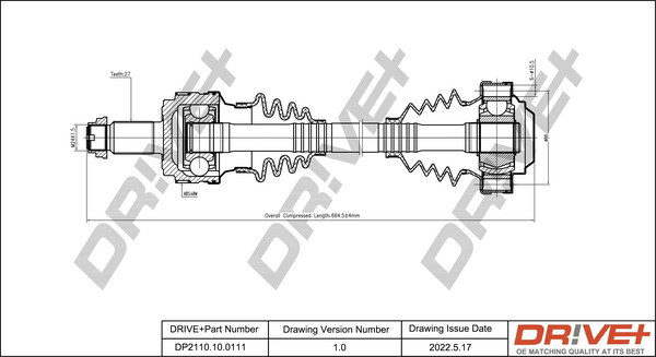 Albero motore/Semiasse - DP2110.10.0111 Dr!ve+