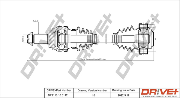 Drive Shaft - DP2110.10.0112 Dr!ve+