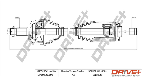 Drive Shaft - DP2110.10.0113 Dr!ve+