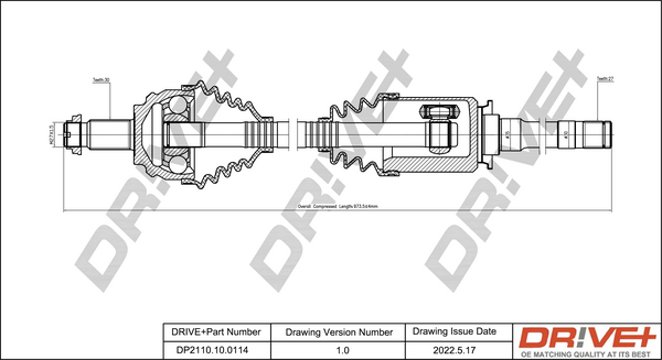 Albero motore/Semiasse - DP2110.10.0114 Dr!ve+