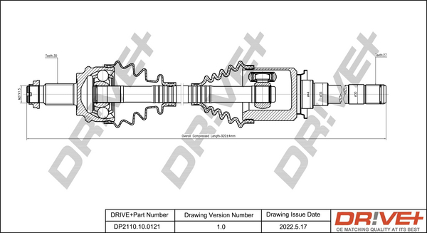 Drive Shaft - DP2110.10.0121 Dr!ve+