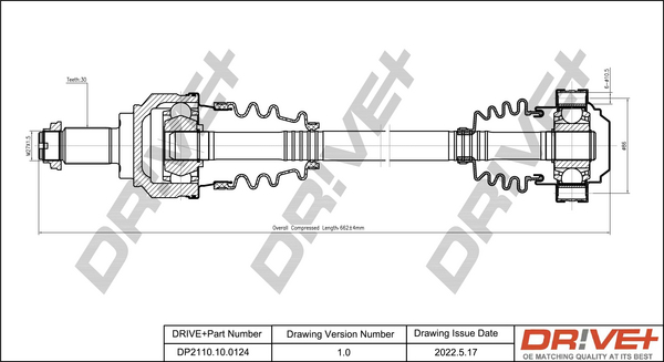 Albero motore/Semiasse - DP2110.10.0124 Dr!ve+