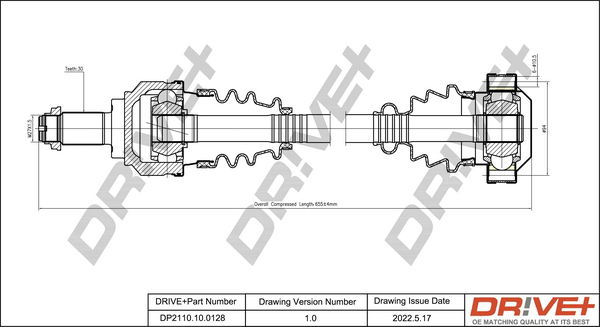Drive Shaft - DP2110.10.0128 Dr!ve+