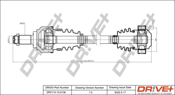 Drive Shaft - DP2110.10.0136 Dr!ve+