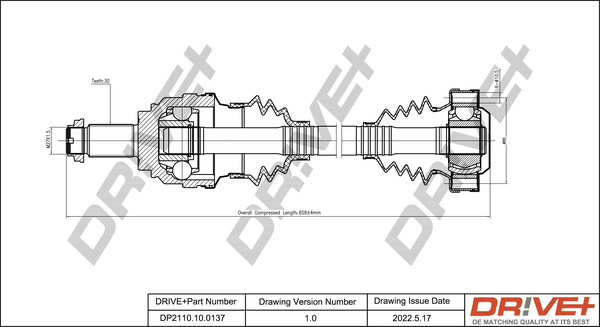 Albero motore/Semiasse - DP2110.10.0137 Dr!ve+