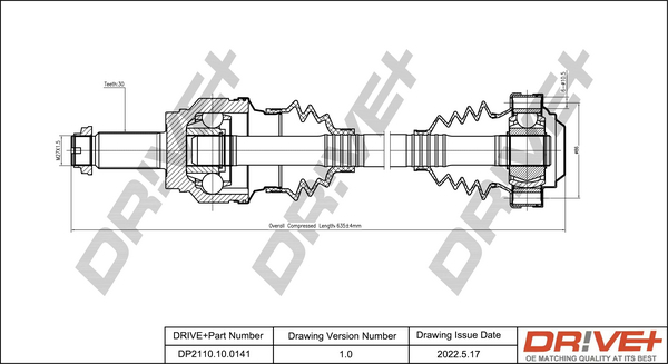 Drive Shaft - DP2110.10.0141 Dr!ve+