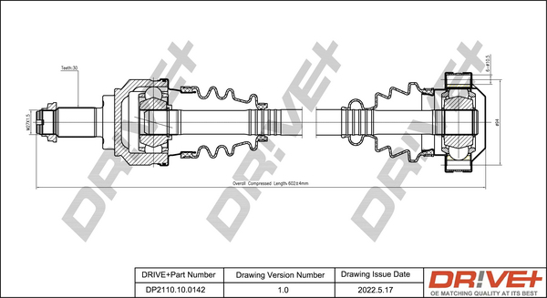 Drive Shaft - DP2110.10.0142 Dr!ve+