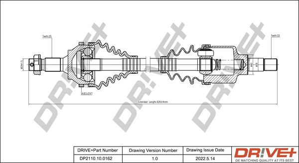 Drive Shaft - DP2110.10.0162 Dr!ve+