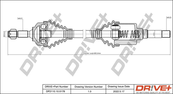 Albero motore/Semiasse - DP2110.10.0178 Dr!ve+