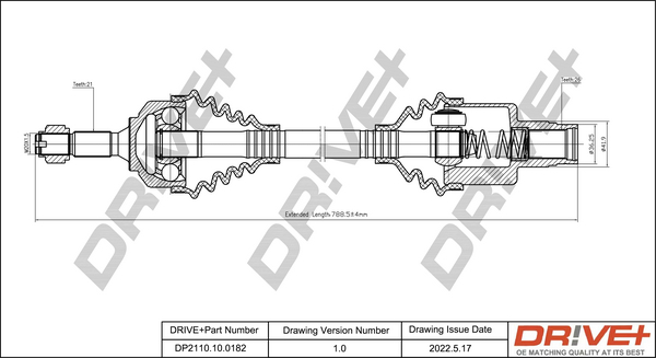 Drive Shaft - DP2110.10.0182 Dr!ve+
