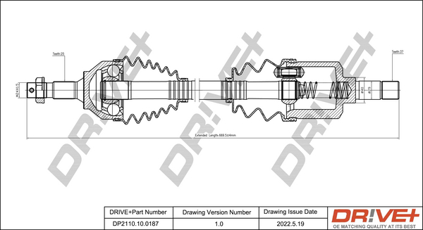 Drive Shaft - DP2110.10.0187 Dr!ve+
