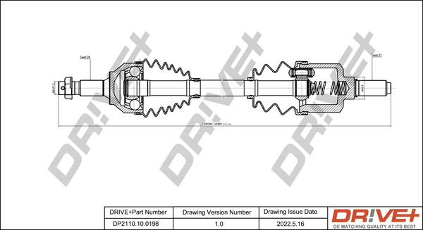 Drive Shaft - DP2110.10.0198 Dr!ve+